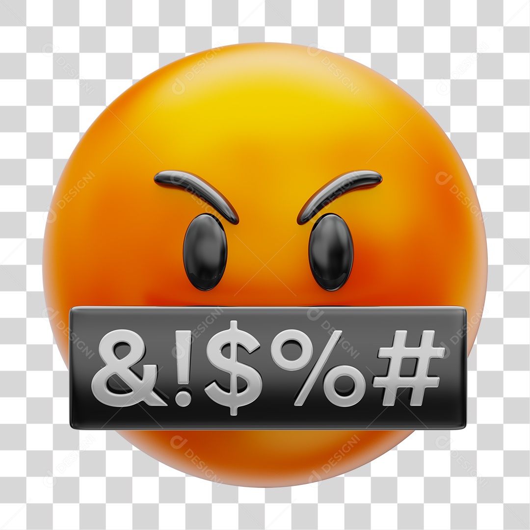 Elemento 3D Para Composição Emoji Com Reação Irritado PNG Transparente