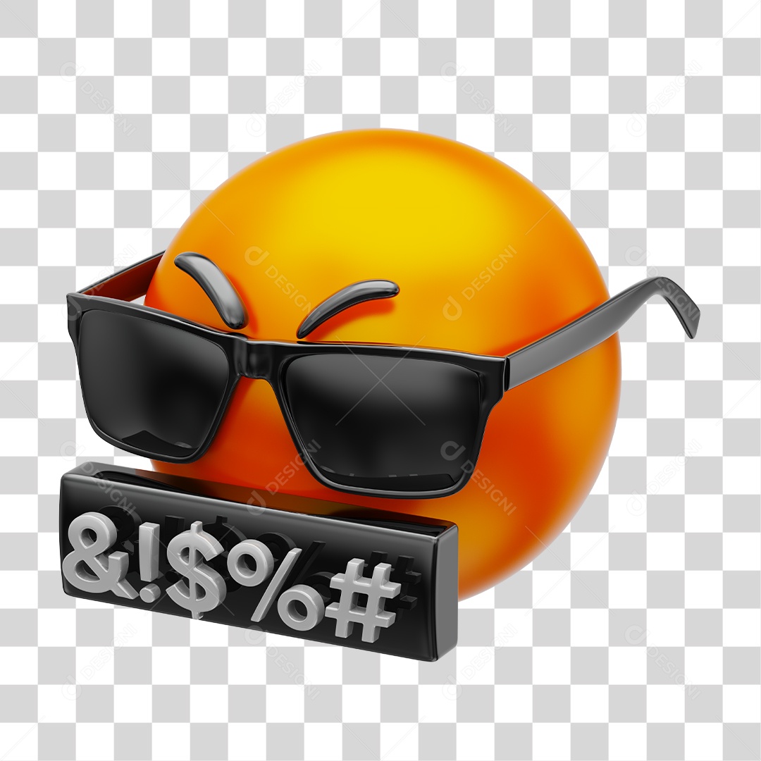 Elemento 3D Para Composição Emoji Com Reação Irritado PNG Transparente