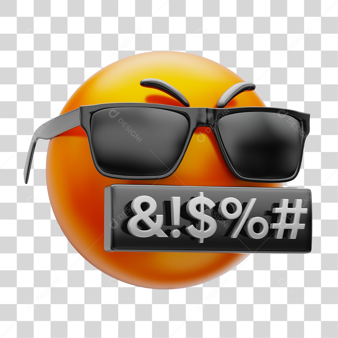 Elemento 3D Para Composição Emoji Com Reação Irritado PNG Transparente