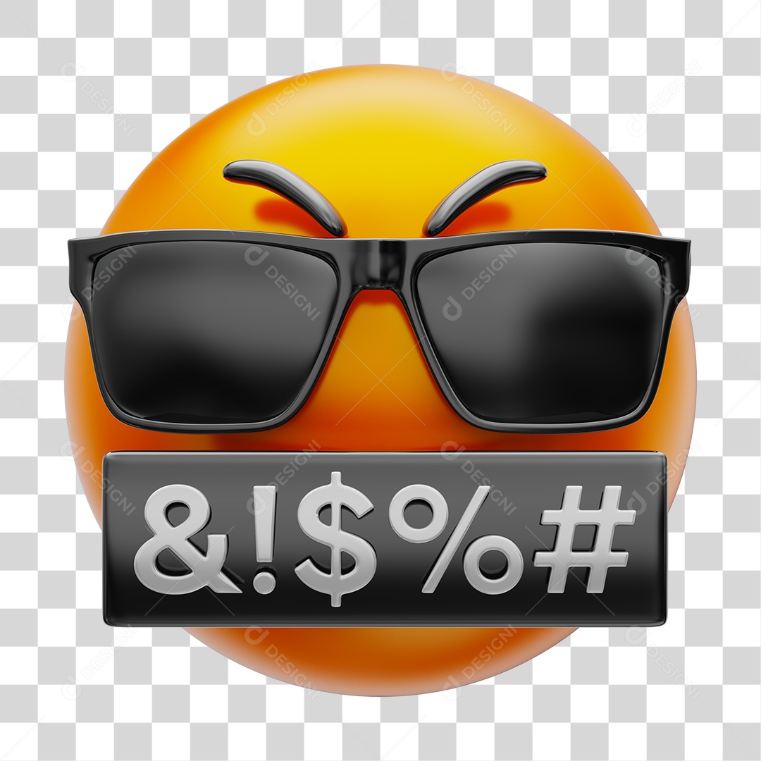 Elemento 3D Para Composição Emoji Com Reação Irritado PNG Transparente