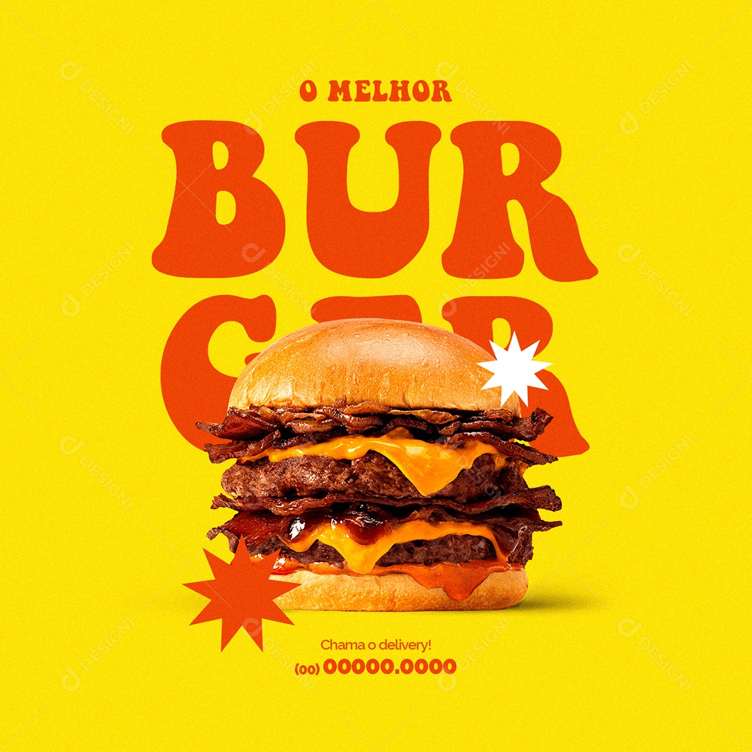 O Melhor Burger Lanchonete Social Media PSD Editável