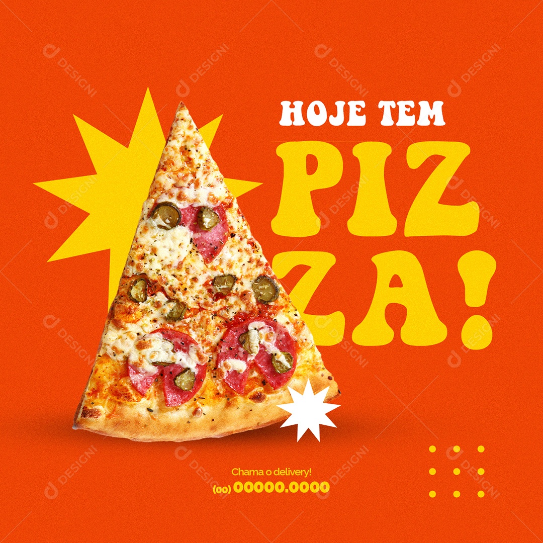 Hoje tem Pizza Lanchonete Social Media PSD Editável