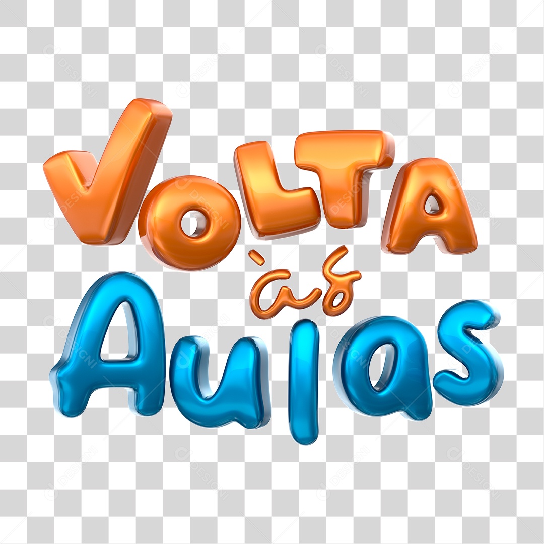 Selo 3D Para Composição Volta às Aulas PNG Transparente