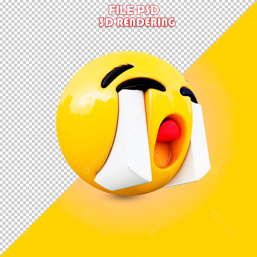Elemento 3D Emoji de Choro Para Composição PSD
