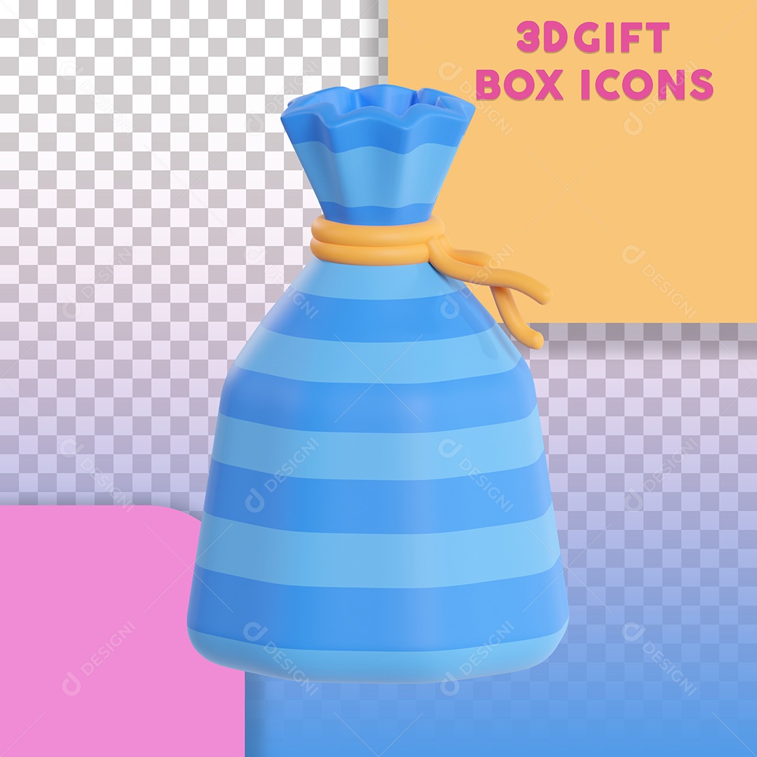 Ilustração 3D Embrulho de Presente Para Composição PSD