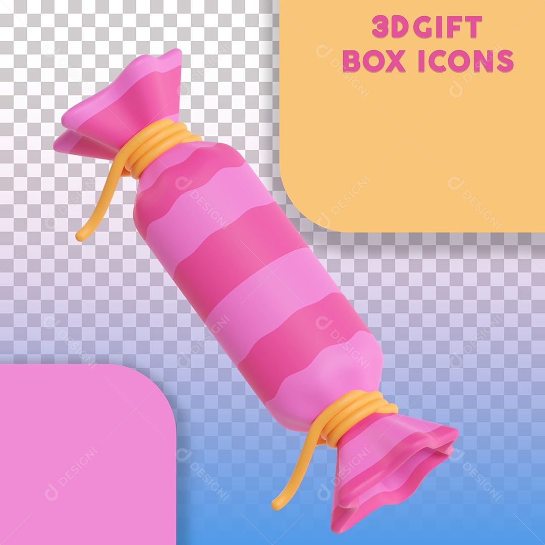 Ilustração 3D Caixa de Presente Para Composição PSD