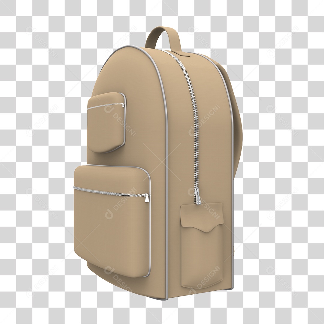 Elemento 3D Para Composição Mochila Escolar PNG Transparente