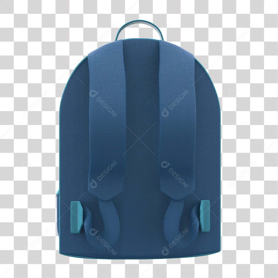 Elemento 3D Para Composição Mochila Escolar Azul PNG Transparente