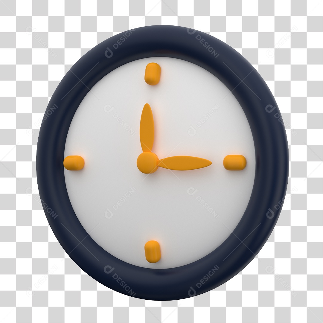 Elemento 3D Para Composição Relógio Preto e Branco PNG Transparente