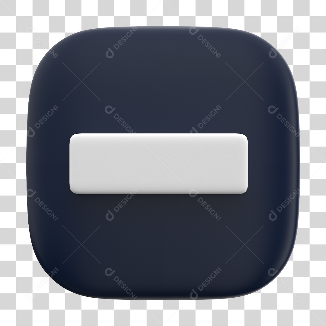 Ícone 3D de Menos Para Composição PNG Transparente