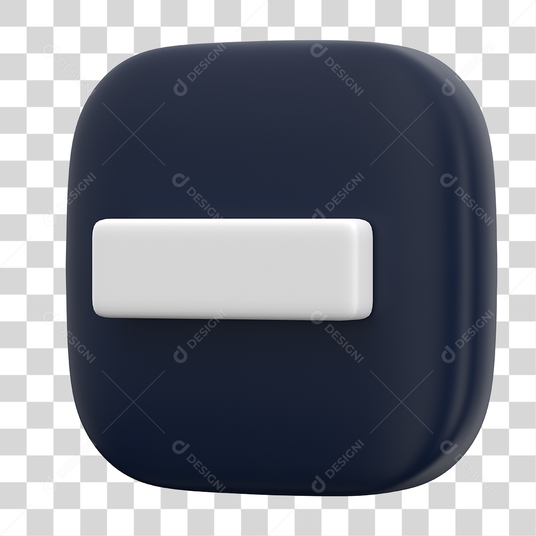 Ícone 3D de Menos Para Composição PNG Transparente
