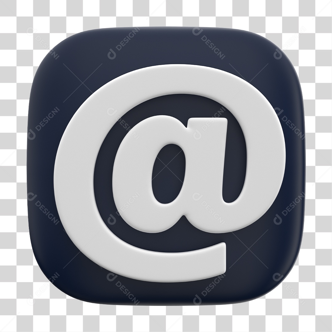 Ícone 3D Para Composição Arroba PNG Transparente