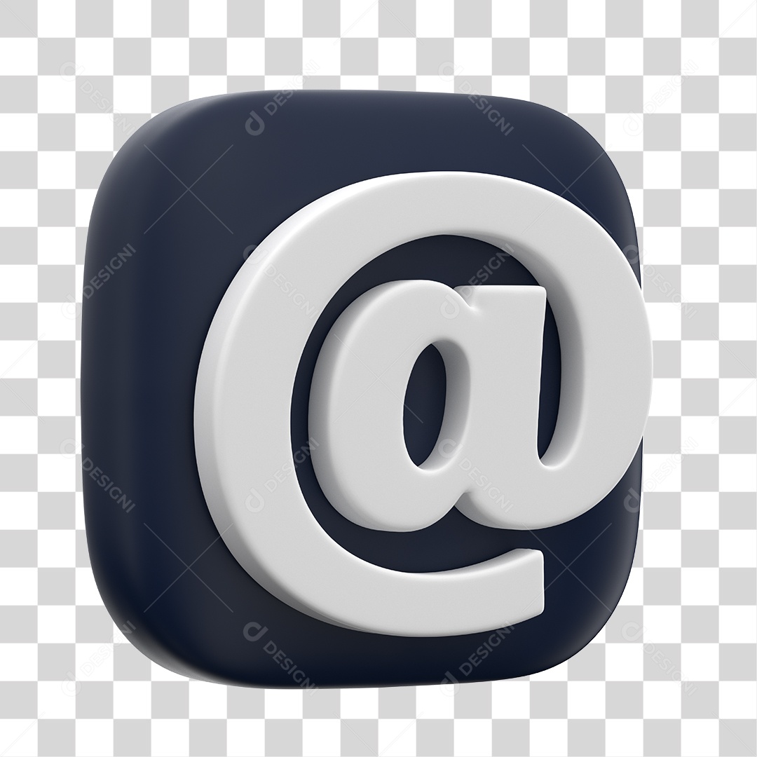 Ícone 3D Para Composição Arroba PNG Transparente