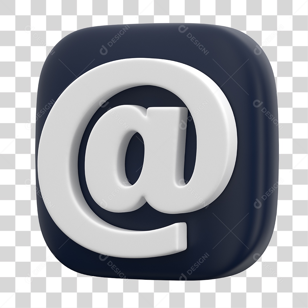 Ícone 3D Para Composição Arroba PNG Transparente