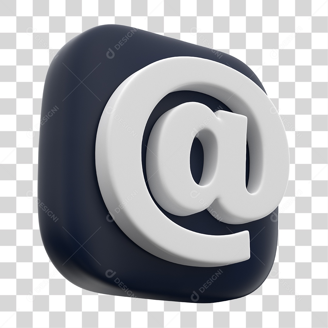 Ícone 3D Para Composição Arroba PNG Transparente