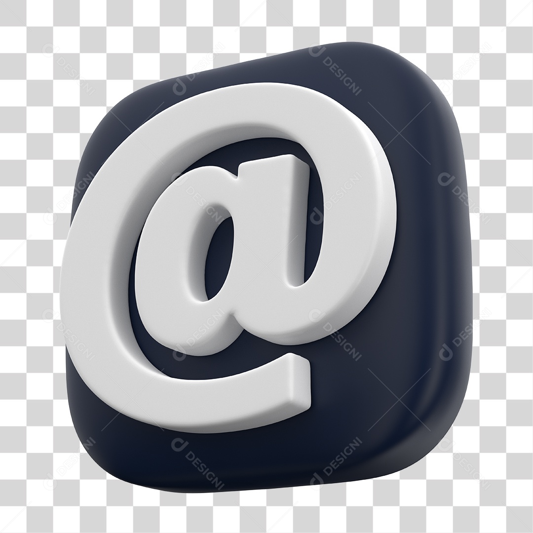 Ícone 3D Para Composição Arroba PNG Transparente