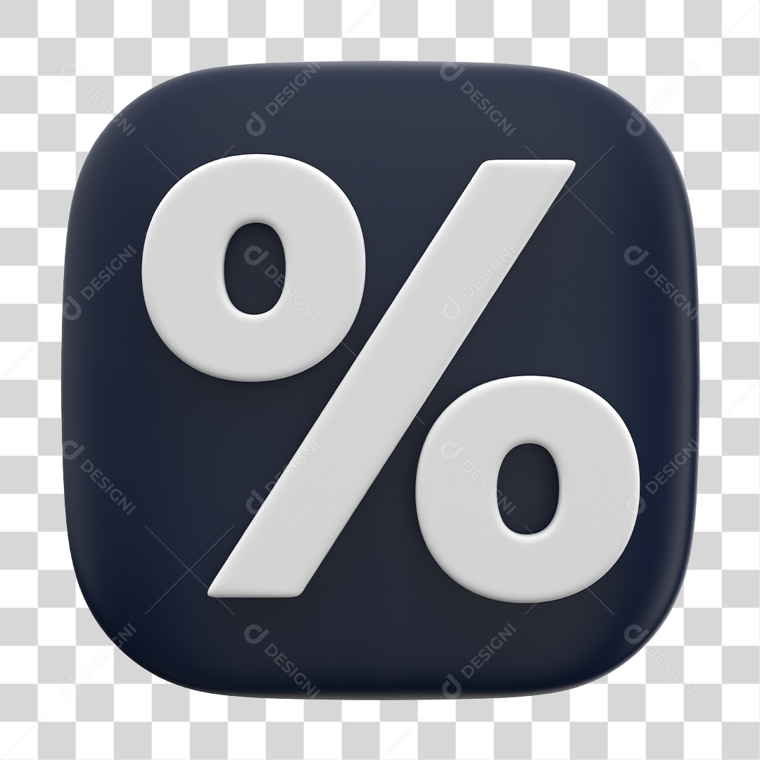 Ícone 3D Para Composição Porcentagem PNG Transparente