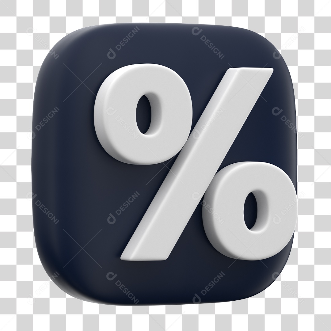 Ícone 3D Para Composição Porcentagem PNG Transparente