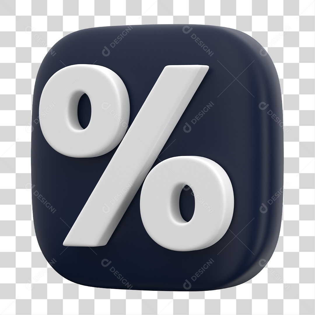 Ícone 3D Para Composição Porcentagem PNG Transparente