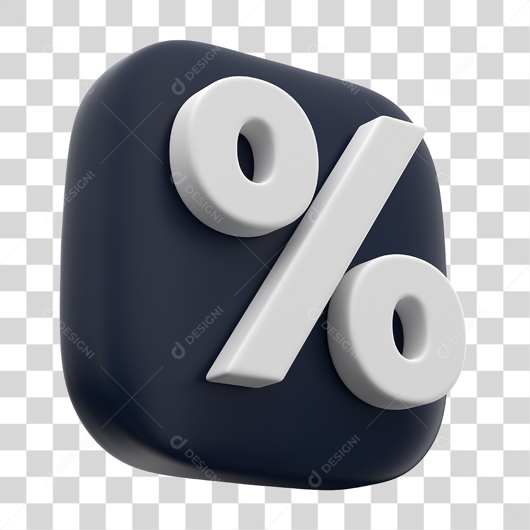 Ícone 3D Para Composição Porcentagem PNG Transparente