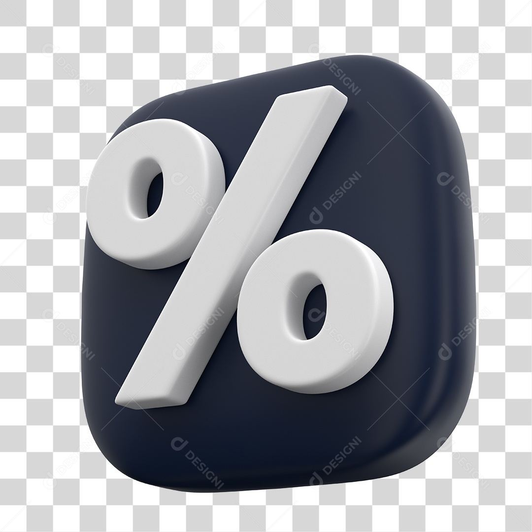 Ícone 3D Para Composição Porcentagem PNG Transparente