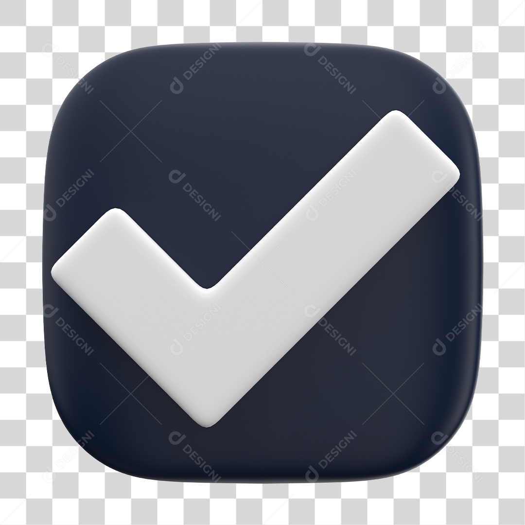 Ícone 3D Para Composição Verificado PNG Transparente