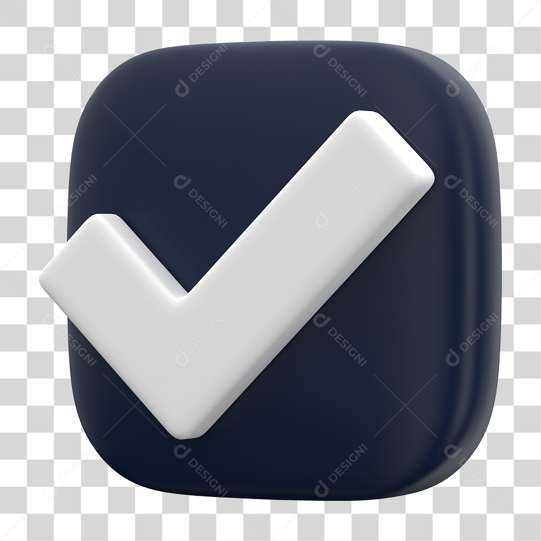 Ícone 3D Para Composição Verificado PNG Transparente
