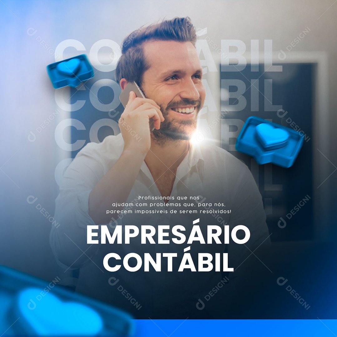Ajudam com Problemas Dia do Empresário Contábil Social Media PSD Editável