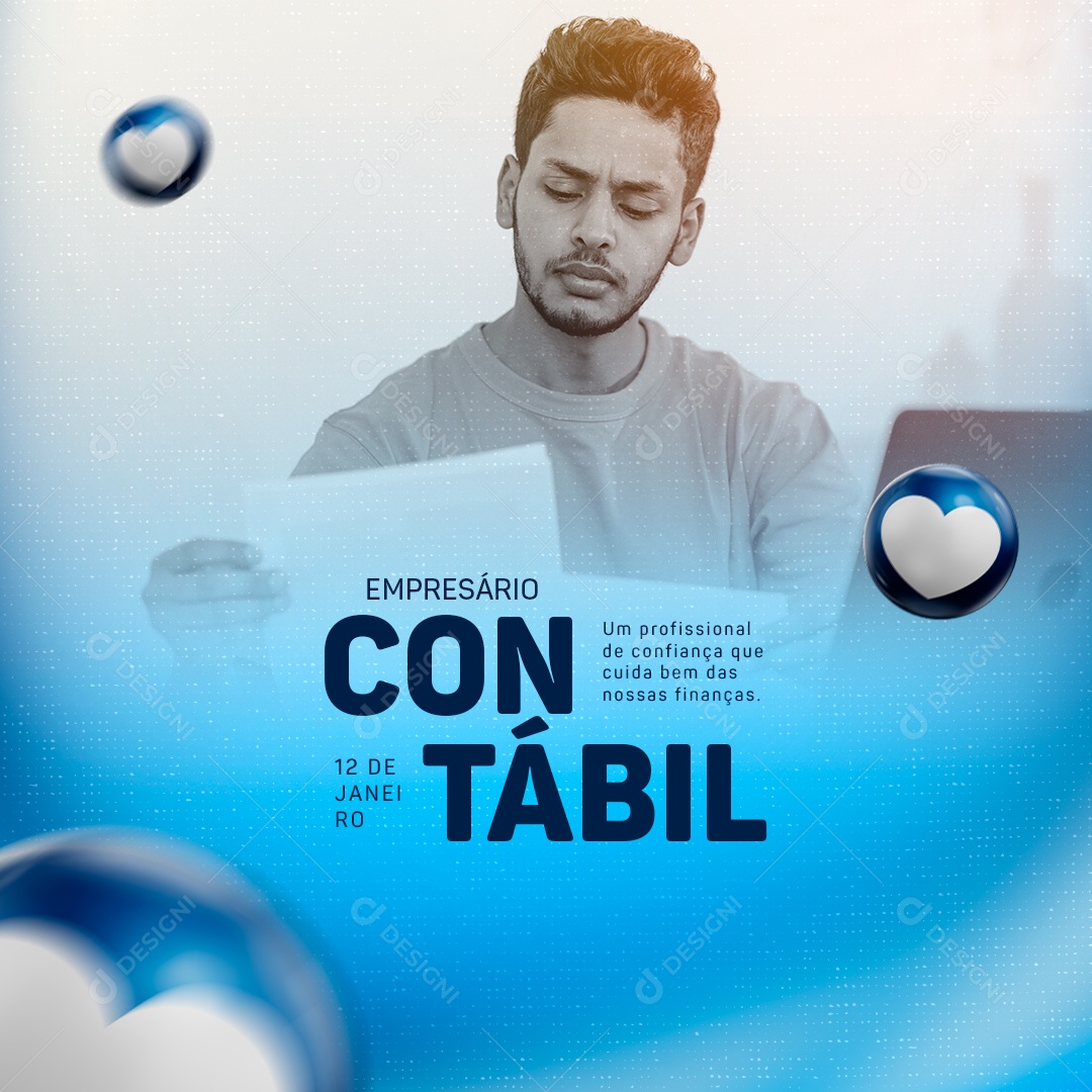 Cuida Bem das Nossas Finanças Dia do Empresário Contábil Social Media PSD Editável