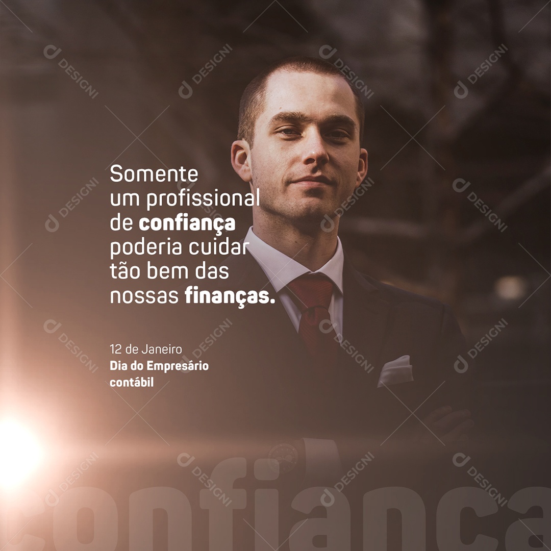 Dia do Empresário Contábil Parabéns 12 de Janeiro Social Media PSD Editável