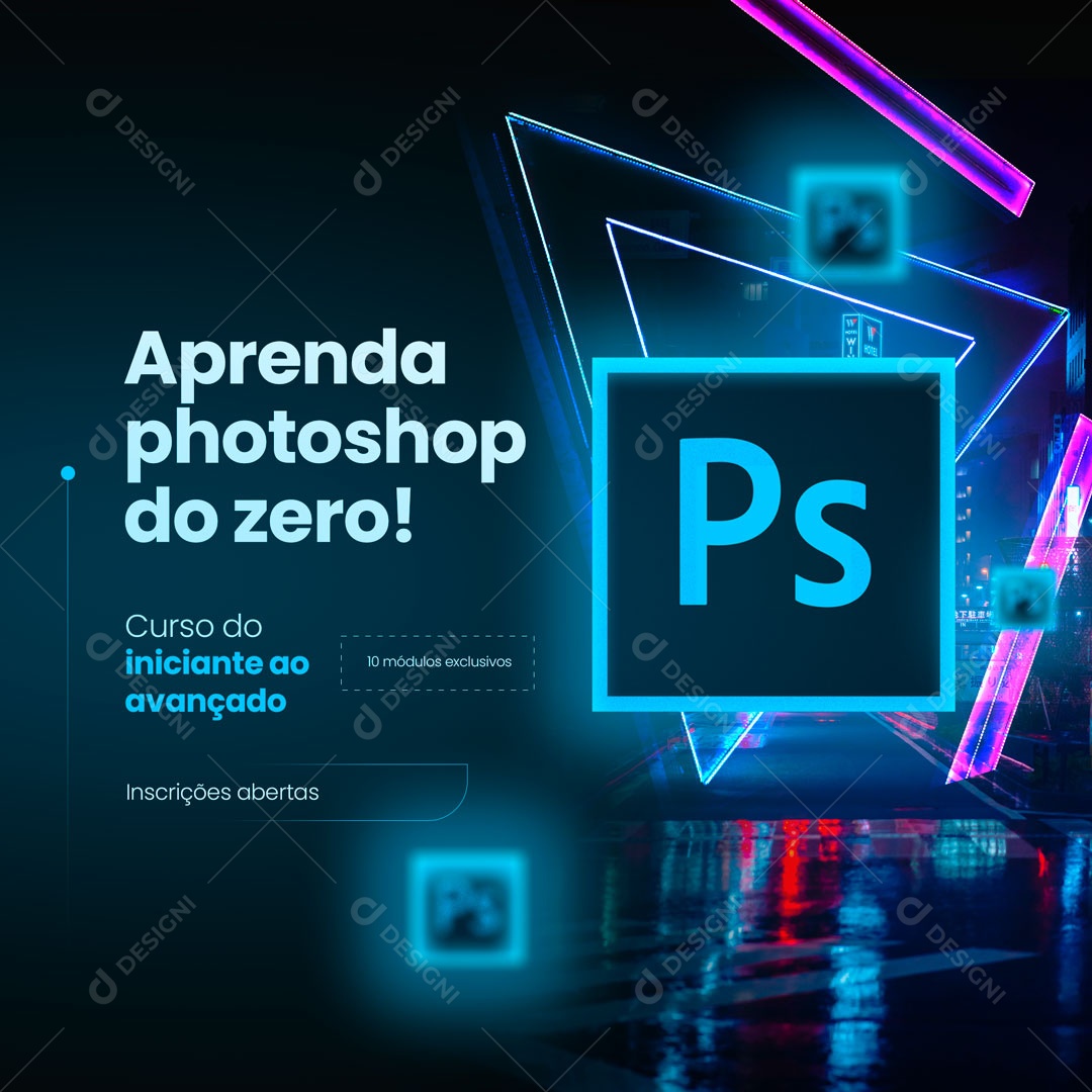 Aprenda Photoshop do Zero Infoproduto Social Media PSD Editável