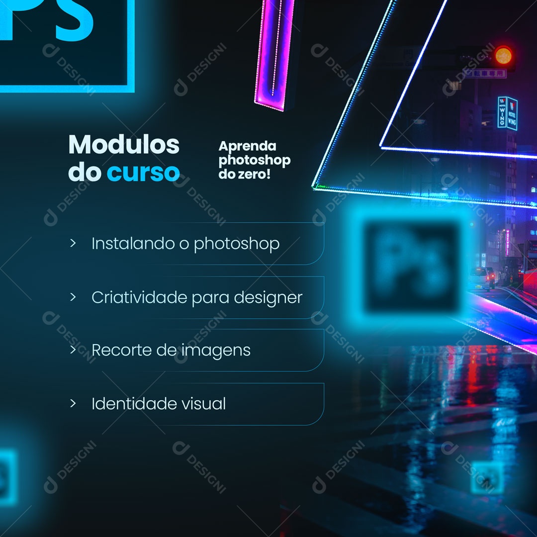 Modulos do Curso Photoshop Infoproduto Social Media PSD Editável
