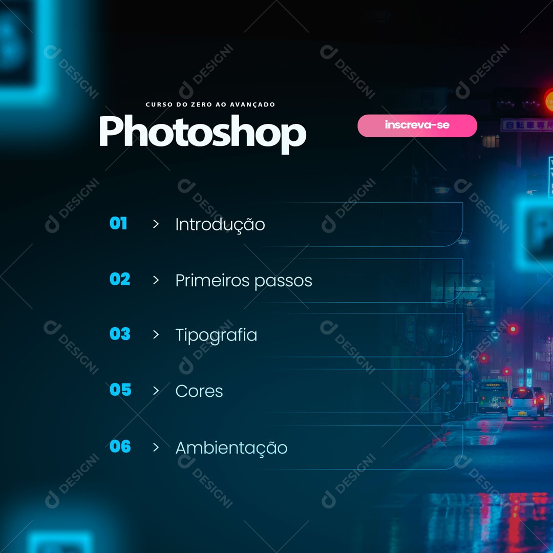Curso do Zero Ao Avançado Photoshop Infoproduto Social Media PSD Editável