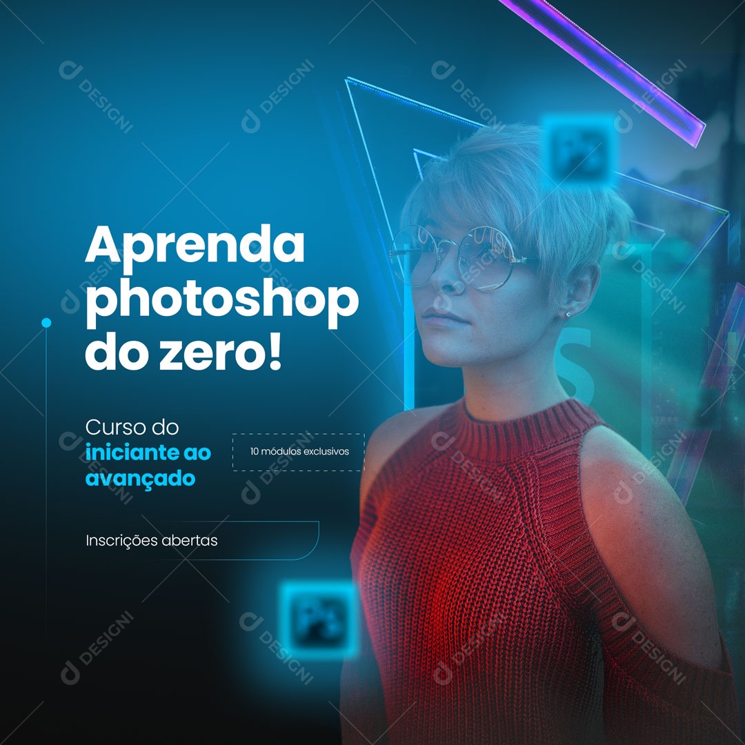 Curso do Iniciante Ao Avançado Photoshop Infoproduto Social Media PSD Editável