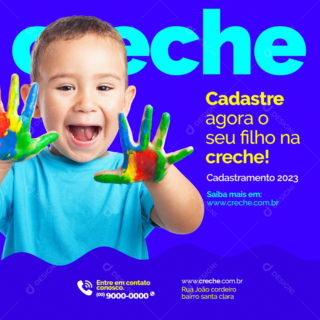 Cadastre Agora o Seu Filho na Creche Social Media PSD Editável