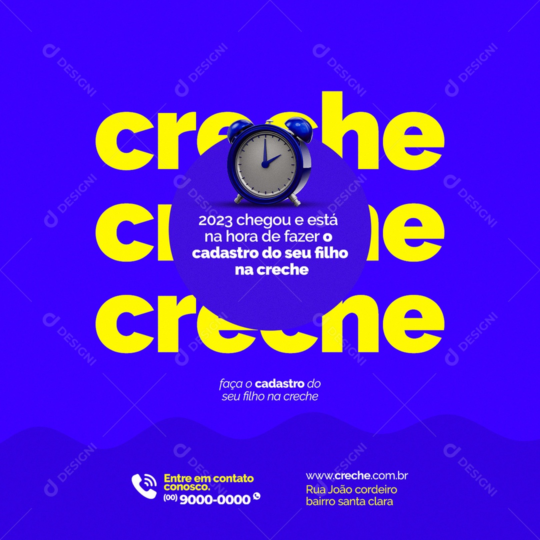 Creche 2023 Chegou e Está na Hora de Fazer o Cadastro Social Media PSD Editável