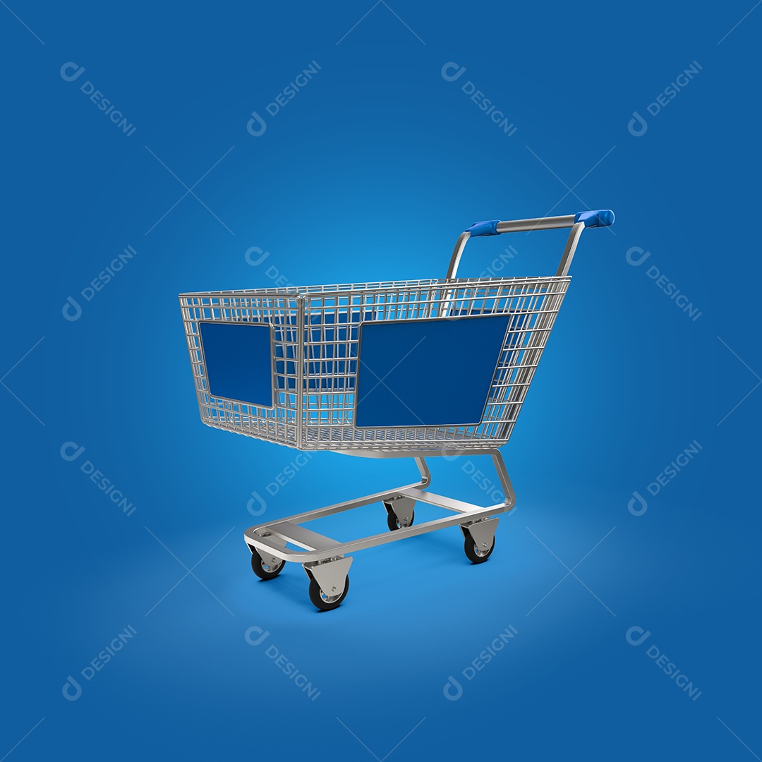3D Element For Composition Shopping Cart PSD + PNG