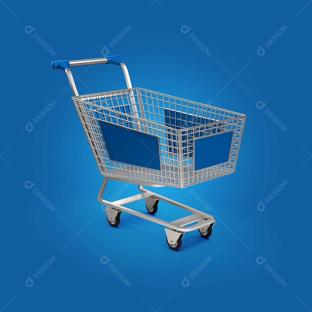 Elemento 3D Para Composição Carrinho de Compras PSD + PNG