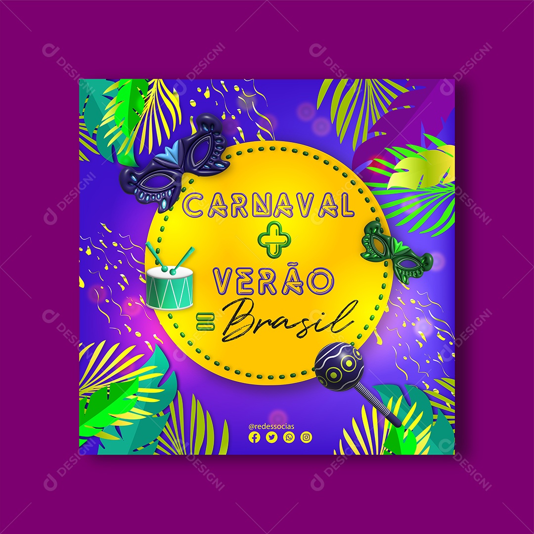 Carnaval + Verão = Brasil AI Editável