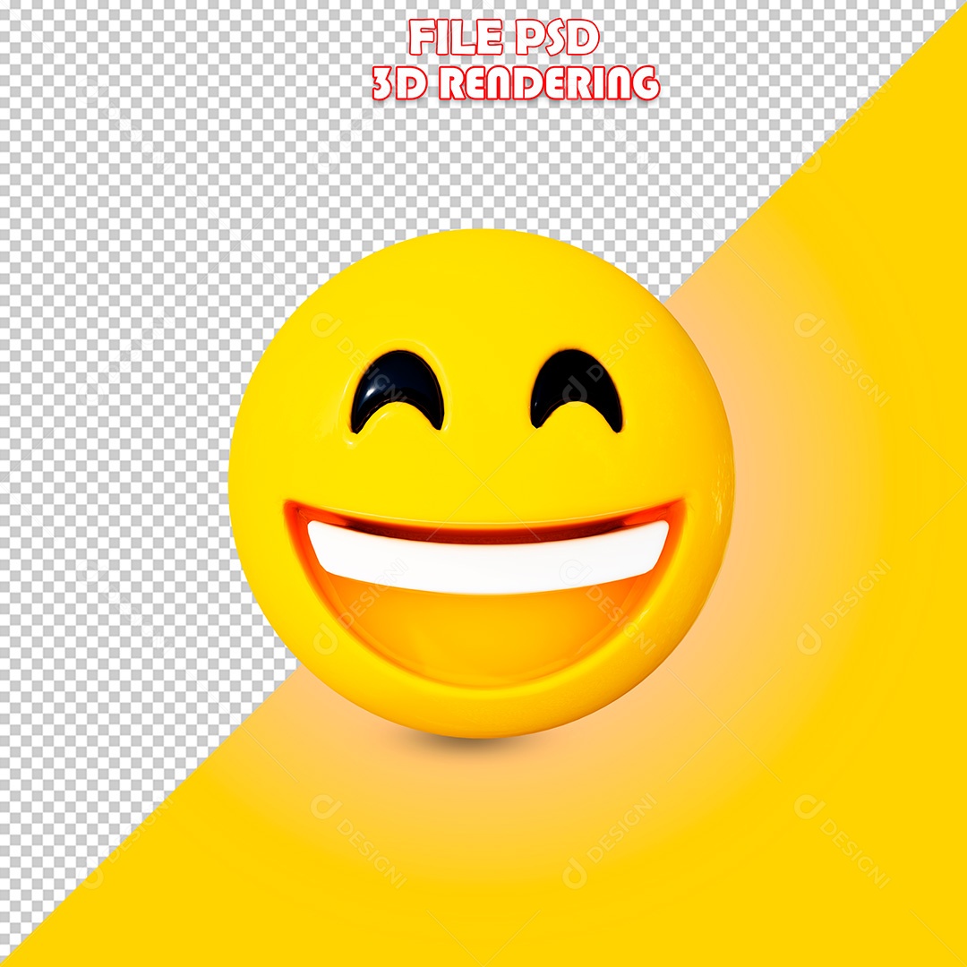 3D Smiling Emoji Element For Composition PSD