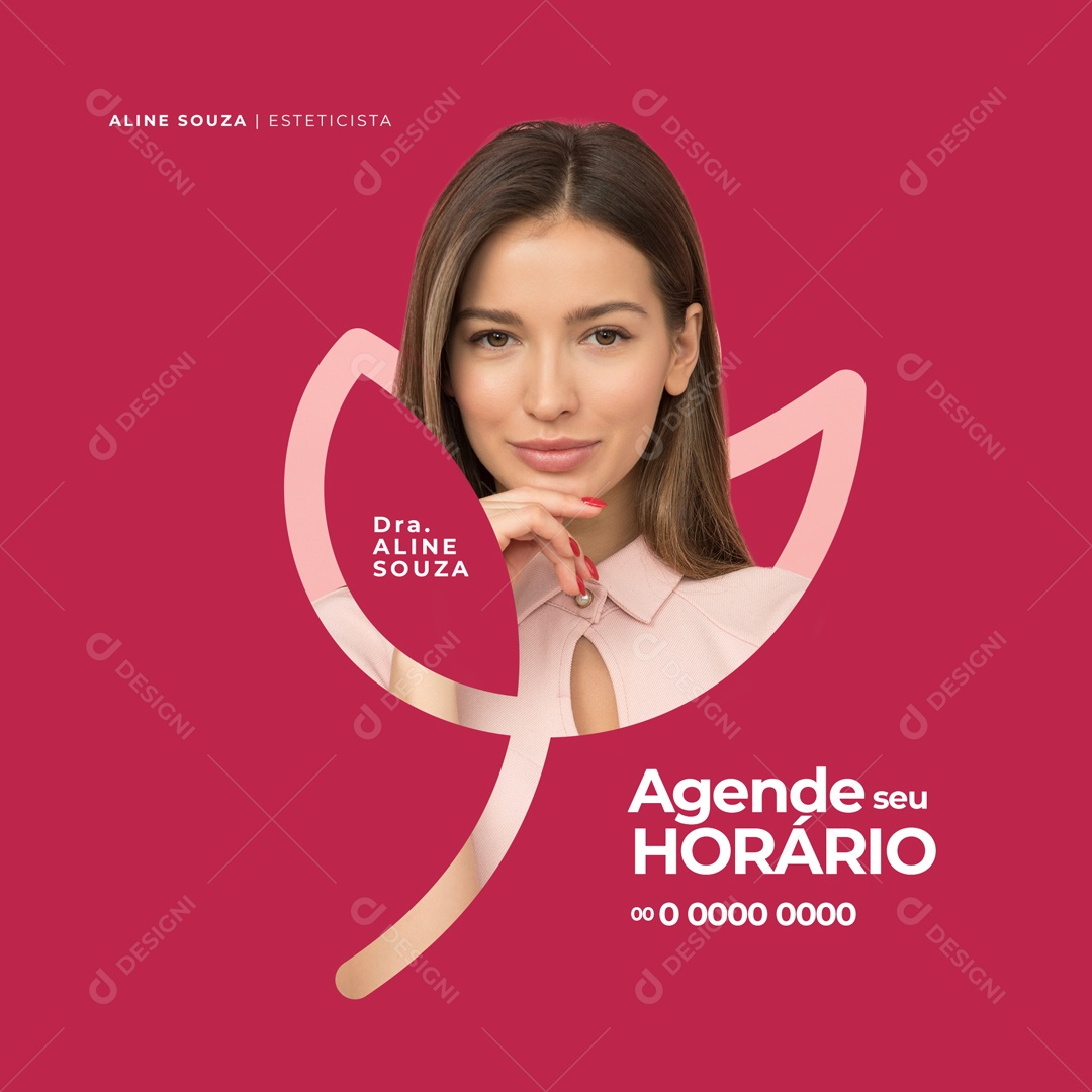 Agende Seu Horário Clínica de Estética Social Media PSD Editável