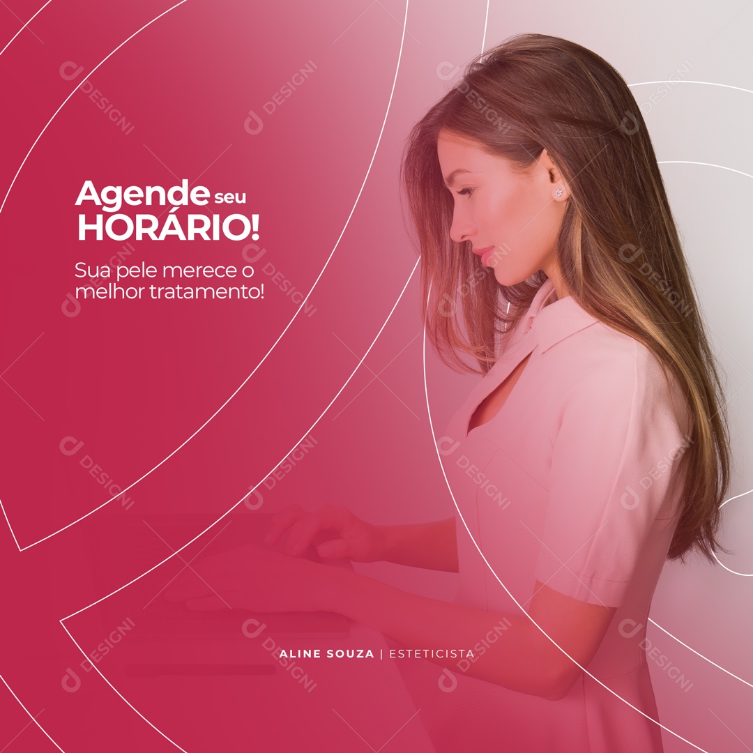 Agende Seu Horário Clínica de Estética Social Media PSD Editável