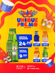 Encarte Unique Promo Bloco Carnaval Cervejaria Social Media PSD Editável