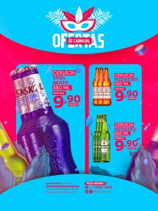 Encarte Ofertas de Carnaval Cervejaria Social Media PSD Editável