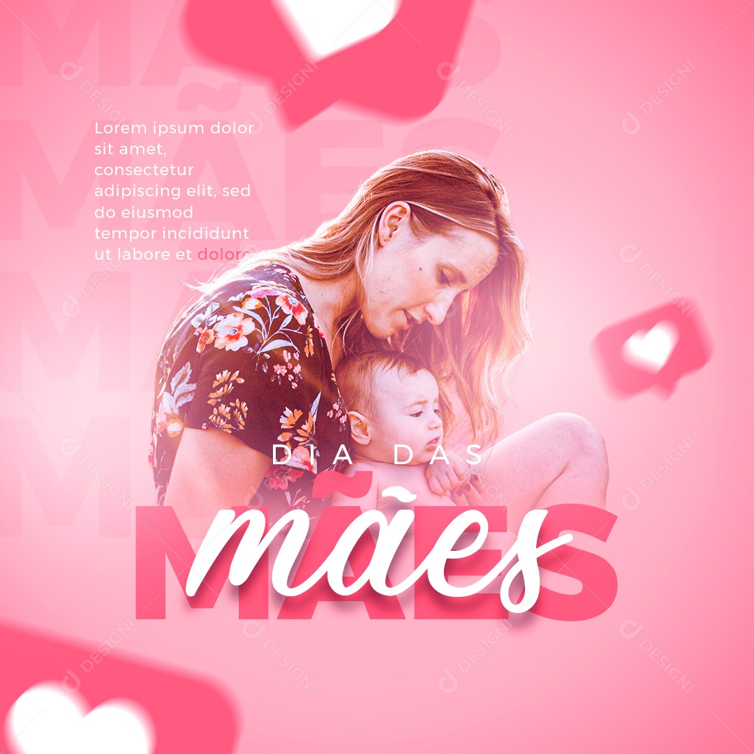 Post Feliz Dia Das Mães Social Media PSD Editável