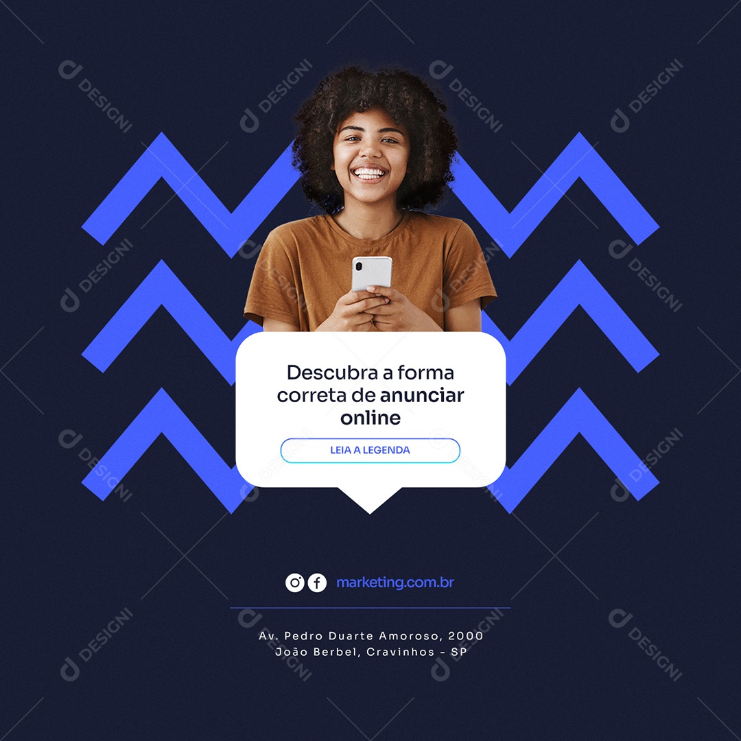 Descubra a Forma Correta de Anunciar Online Marketing Digital Social Media PSD Editável