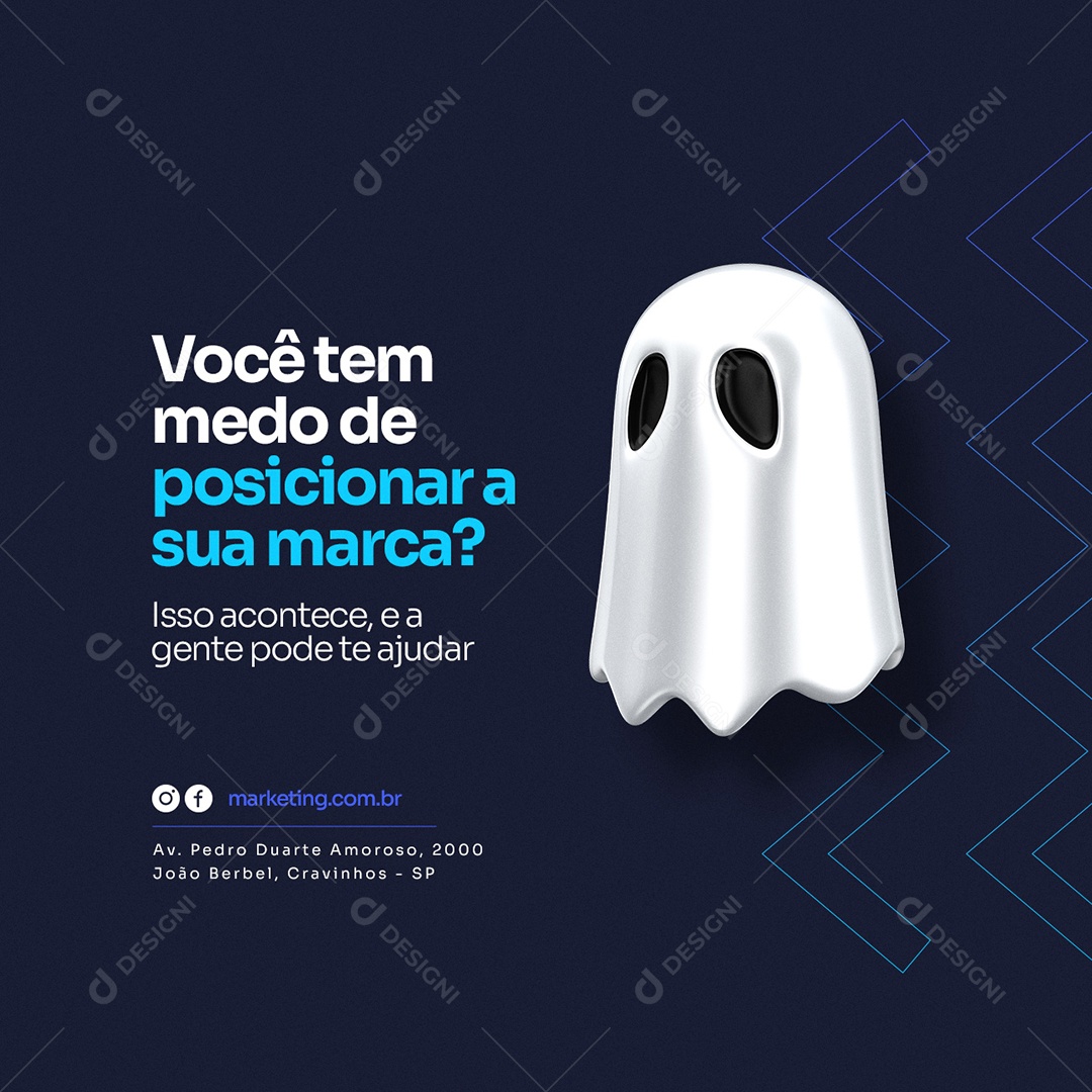 Você tem Medo de Posicionar a Sua Marca Marketing Digital Social Media PSD Editável