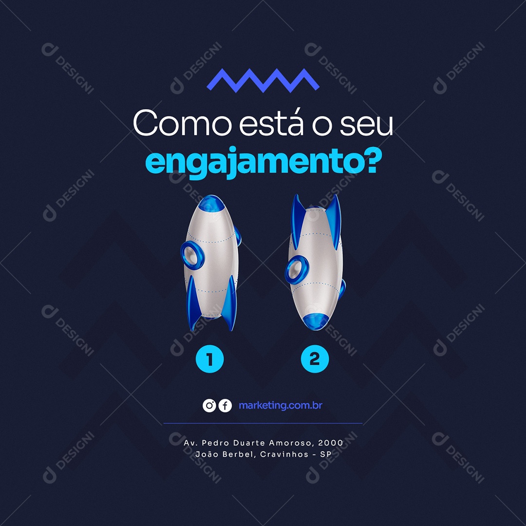 Como Está o Seu Engajamento Marketing Digital Social Media PSD Editável