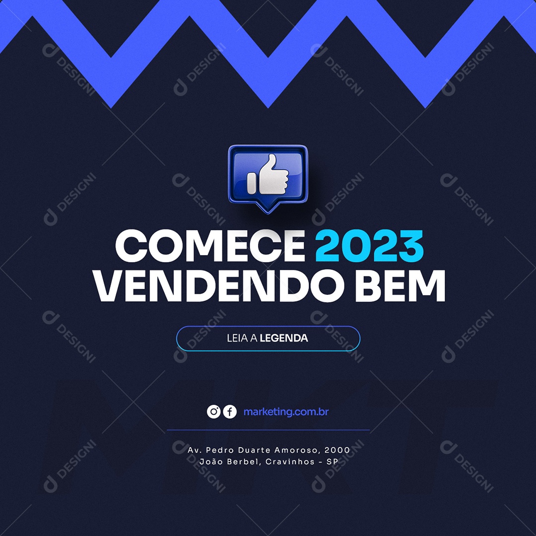 Comece 2023 Vendendo Bem Marketing Digital Social Media PSD Editável