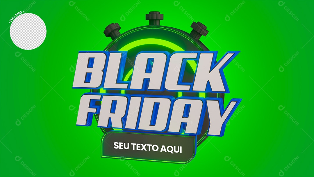 Selo 3D Black Friday Texto Editável Para Composição PSD